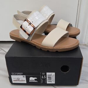 BRAND NEW Ella 111 Slingback Sorel White And Cream Sandals